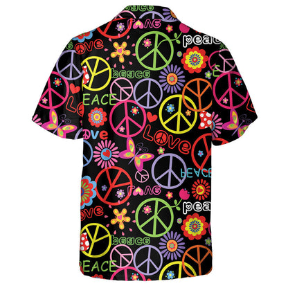 Patrún Hippie le Bláthanna Agus Stráice Ar Chúlra Beige Léine Haváís, Bronntanas Léine Haváís, Bronntanas Nollag