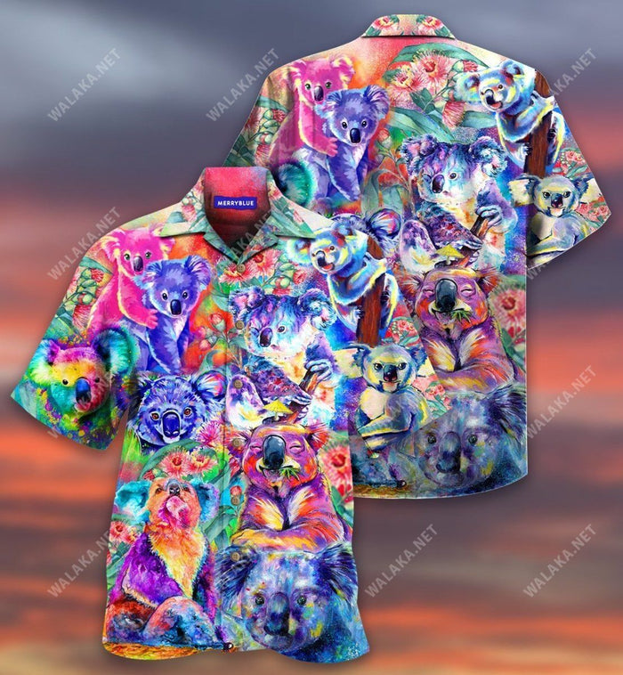 Wonderful Colorful Koala Unisex Hawaiian Shirt, Hawaiian Shirt Gift, Christmas Gift