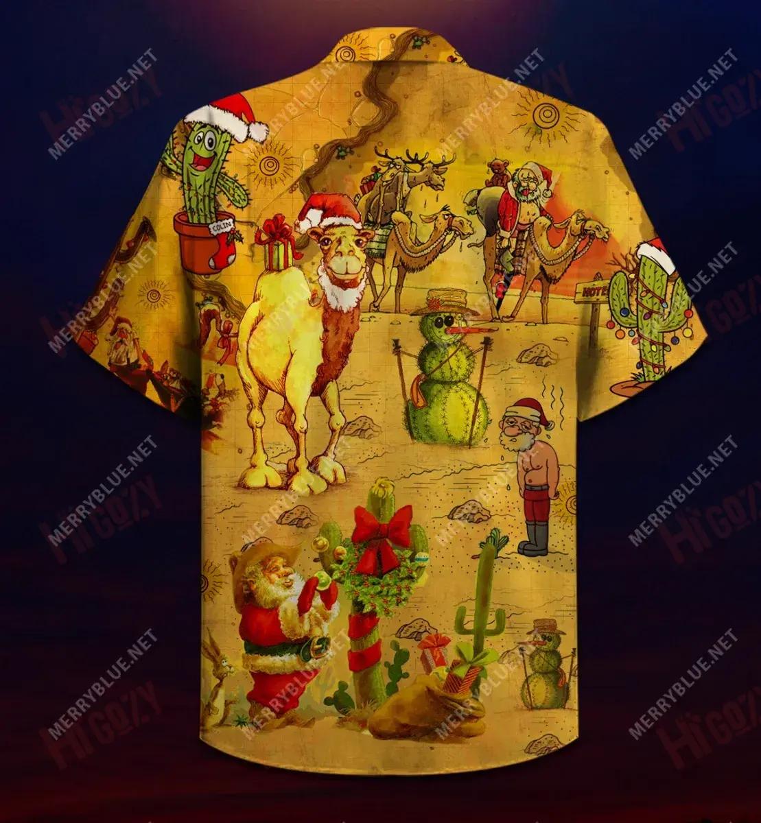 Nollaig Shona san Fhásach Laethanta Saoire Léine Ghearr Haváís Léinte T Haváíacha Léinte Grinn Haváise Léinte Greannmhar Haváise, Bronntanas Léine Haváís, Bronntanas Nollag