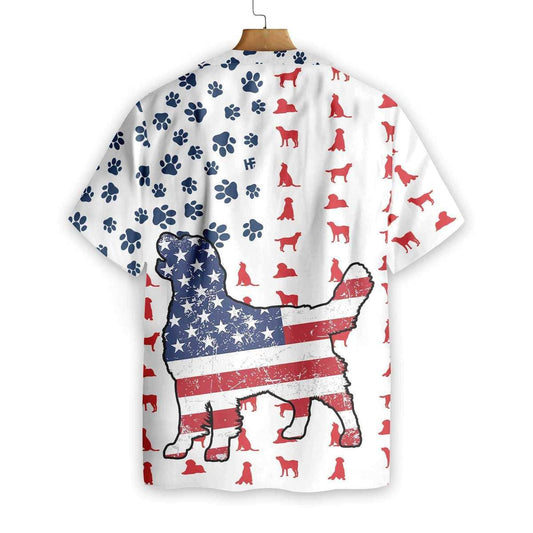 Flag And Paw Dog Watercolor Design Hawaiian Shirt,Hawaiian Shirt Gift, Christmas Gift