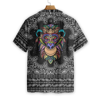 Black And White Paisley Texture Design Hawaiian Shirt, Hawaiian For Gift