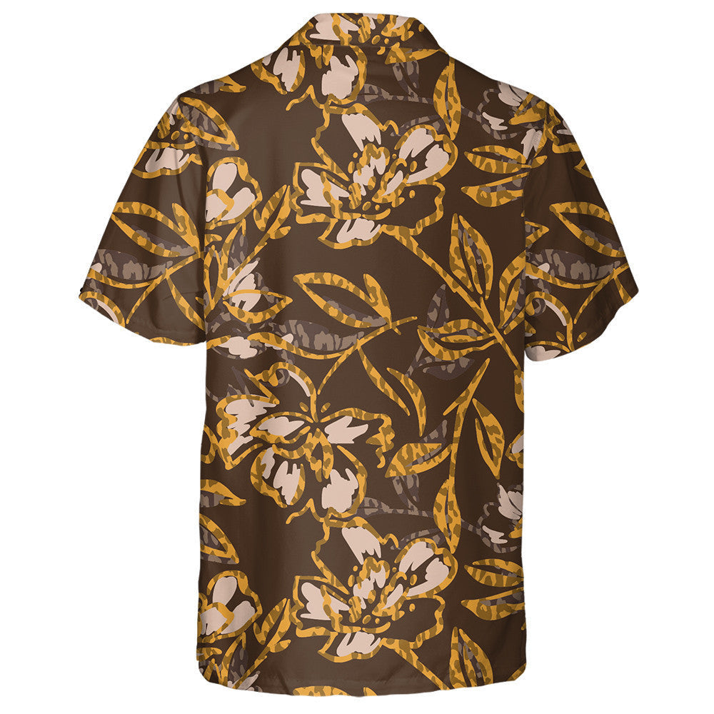 Wild African Leopard With Tropical Hibiscus Flowers Hawaiian Shirt, Hawaiian Shirt Gift, Christmas Gift