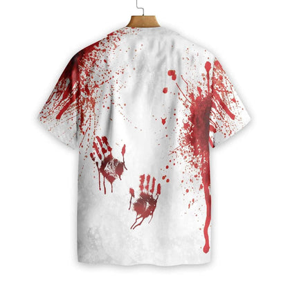 Horror Halloween Blood Splatter I'm Fine Hawaiian Shirt,Hawaiian Shirt Gift, Christmas Gift