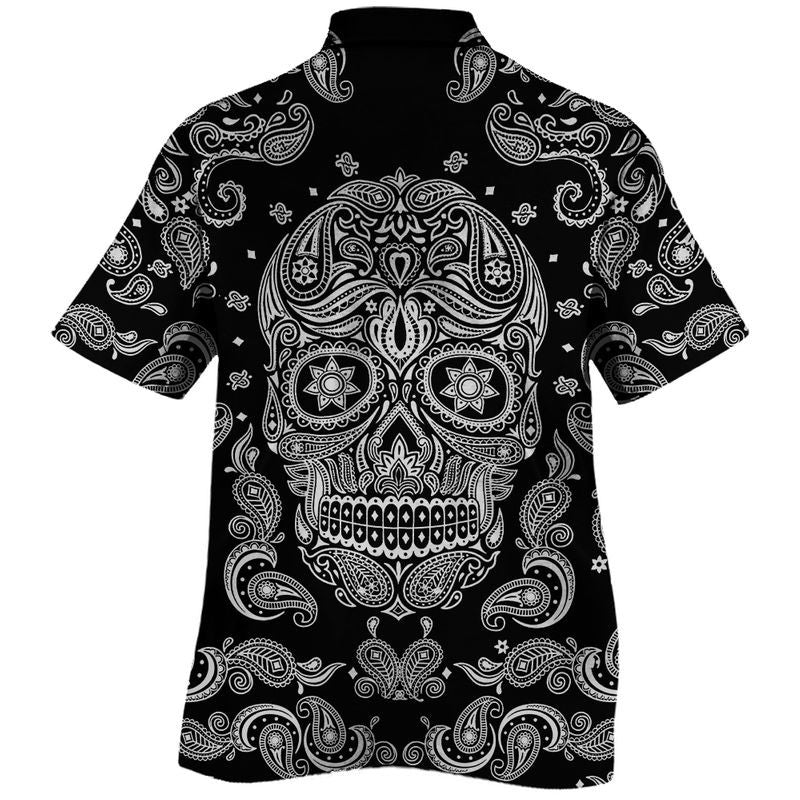 Bohemian Sugar Skull Pattern Awesome Background Design Hawaiian Shirt, Hawaiian Shirt Gift, Christmas Gift