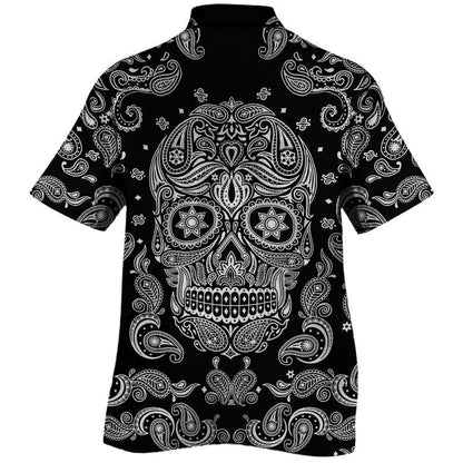 Bohemian Sugar Skull Pattern Awesome Background Design Hawaiian Shirt, Hawaiian Shirt Gift, Christmas Gift