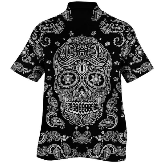 Bohemian Sugar Skull Pattern Awesome Background Design Hawaiian Shirt, Hawaiian Shirt Gift, Christmas Gift