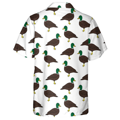 Hand Drawn Sketch Duck On White Background Hawaiian Shirt, Hawaiian Shirt Gift, Christmas Gift