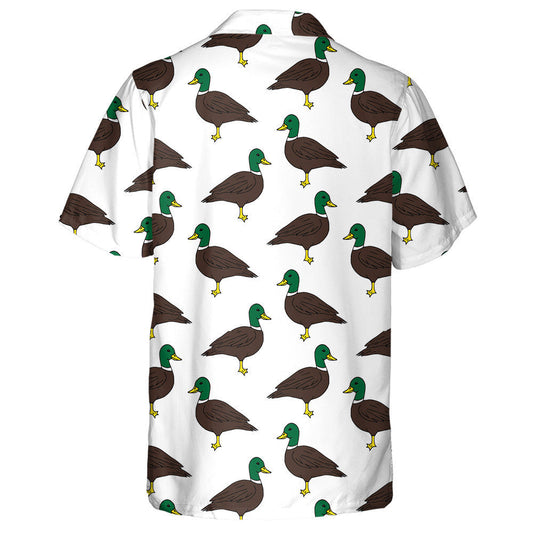 Hand Drawn Sketch Duck On White Background Hawaiian Shirt, Hawaiian Shirt Gift, Christmas Gift
