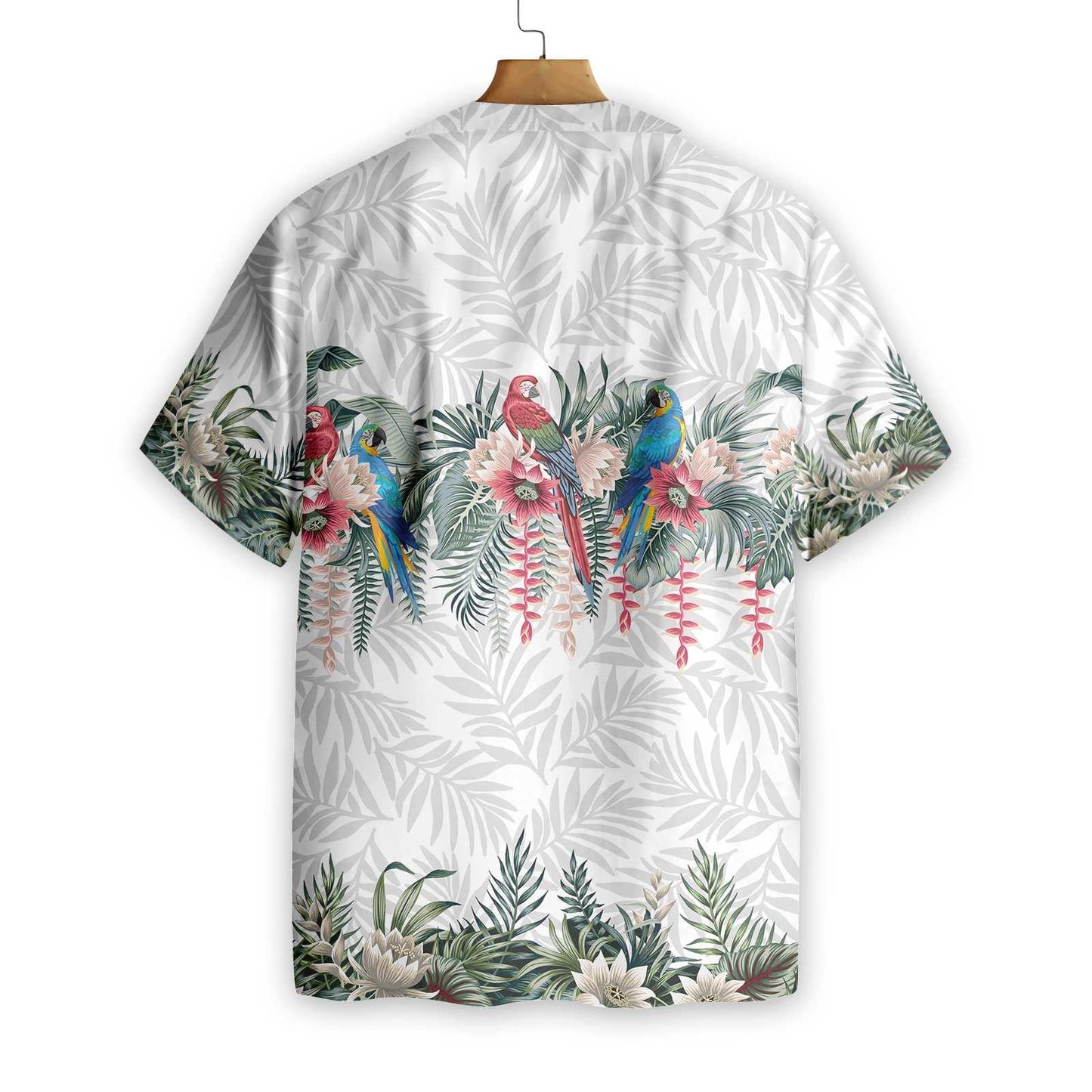 Dearann ​​Lotus Botanical Vintage Agus Parrot Macaw Léine Haváís, Bronntanas Léine Haváíais, Bronntanas Nollag