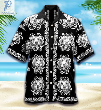 Labrador Lover Sugar Skull Pattern Hawaiian Shirt, Hawaiian For Gift