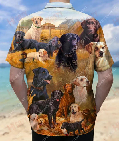 Aisghabhálaí Labrador Sona Teaghlaigh Léine Gearr Muinchille Unisex Léinte T Aigéan Haváís Léine Oirbheartaíochta Haváís Léinte haváíais do Mhná, Bronntanas Léine Haváís, Bronntanas Nollag