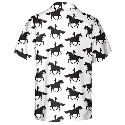 Cailín Bó Buí ag Marcaíocht ag Rith Scáthchruth Capall Léine Haváíais, Bronntanas Léine Haváís, Bronntanas Nollag