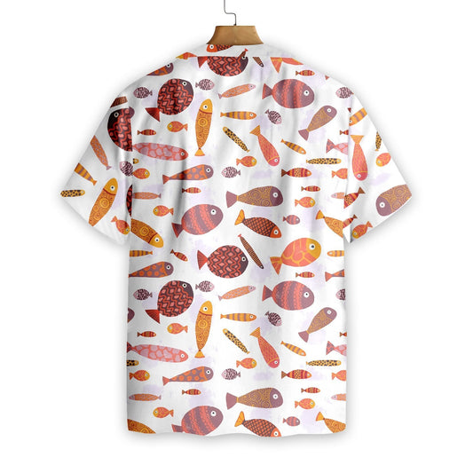 Fish Pattern V3 With White Background Design Hawaiian Shirt, Hawaiian Shirt Gift, Christmas Gift