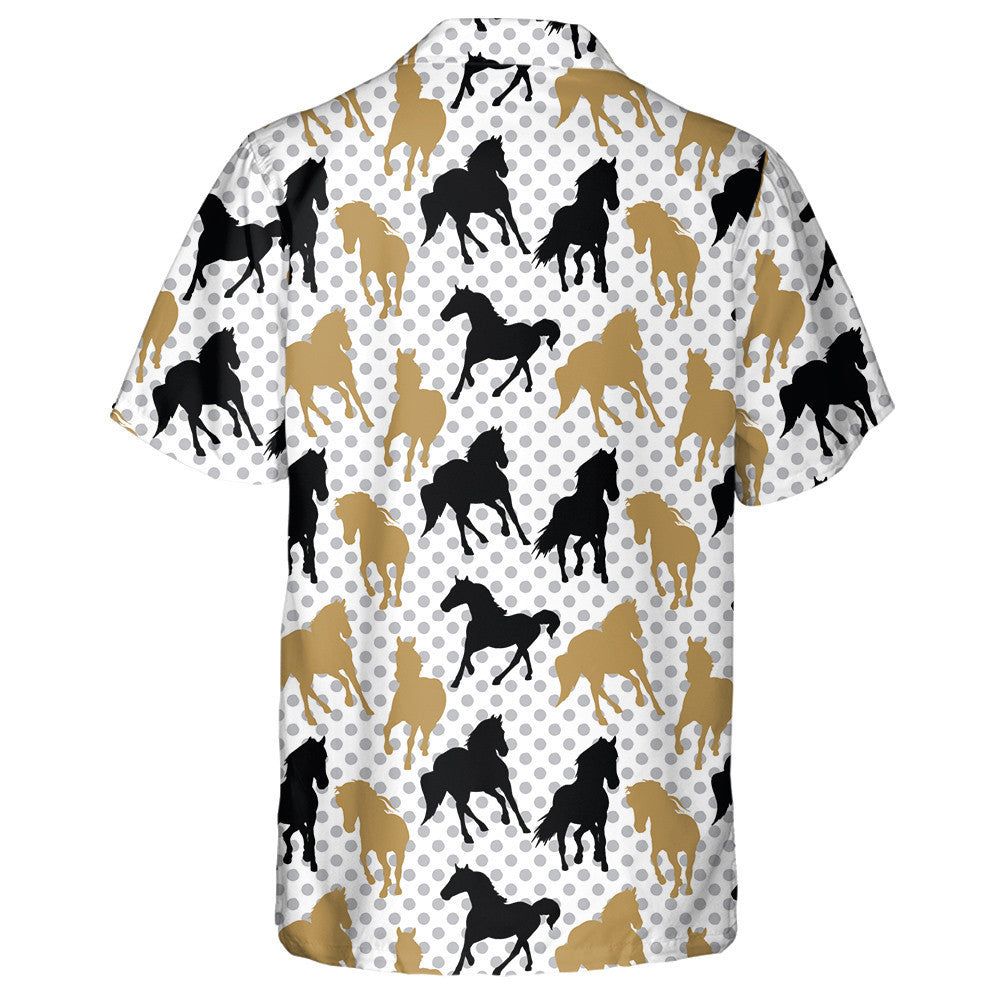 The Image Of A Horses On Grey Dot Hawaiian Shirt,Hawaiian Shirt Gift, Christmas Gift