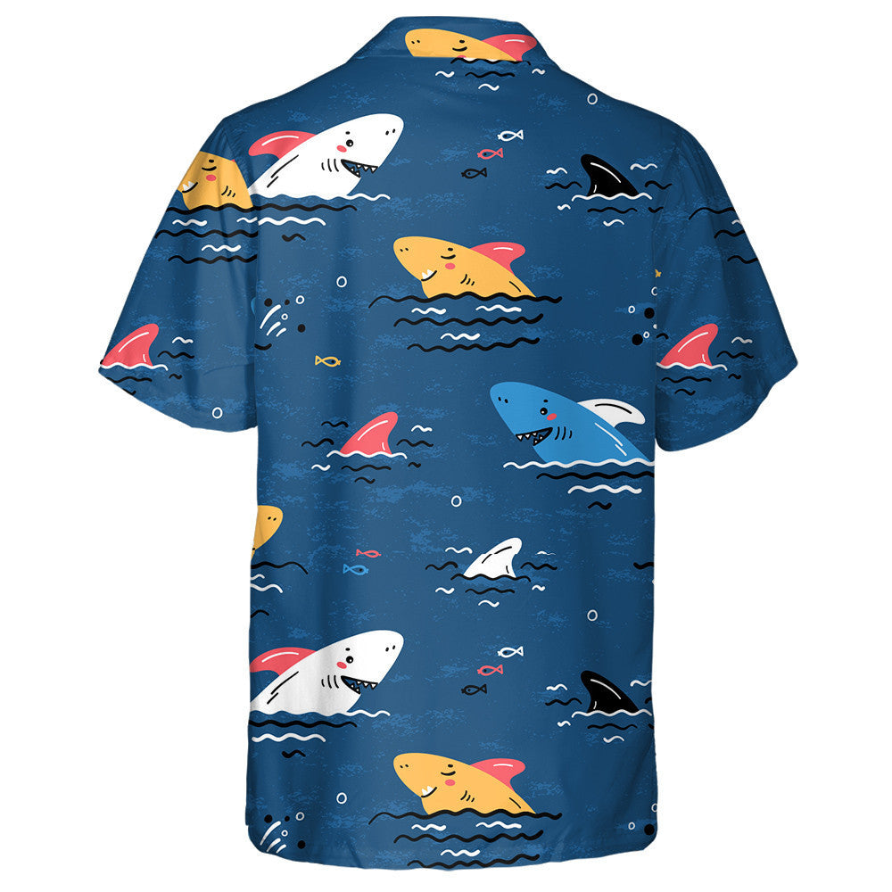 Siorcanna Cartúin Dathúla An Fharraige Samhraidh Cúlra Gorm Dorcha Léine Haváís, Bronntanas Léine Haváís, Bronntanas Nollag