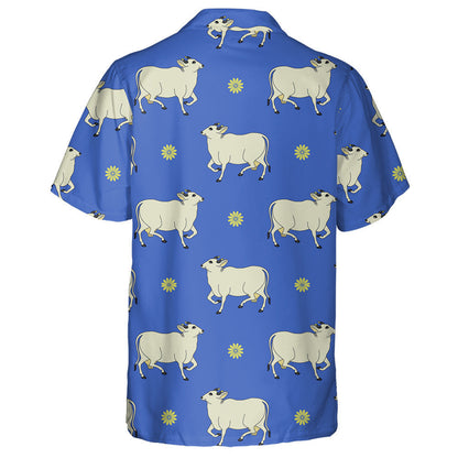 Kawaii Cow Doodle Style On Brown Hawaiian Shirt, Hawaiian For Gift