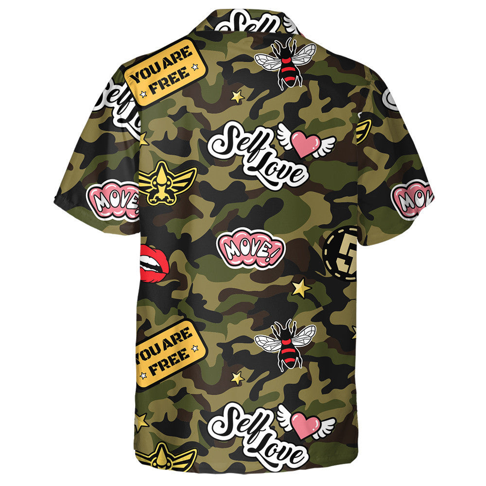 Greamáin Spreagtha Seanré Ar Phatrún Glas Camo Léine Haváís, Bronntanas Léine Haváíais, Bronntanas Nollag