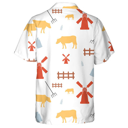 Moo Cows At Night With Moon And Star Hawaiian Shirt, Hawaiian Shirt Gift, Christmas Gift