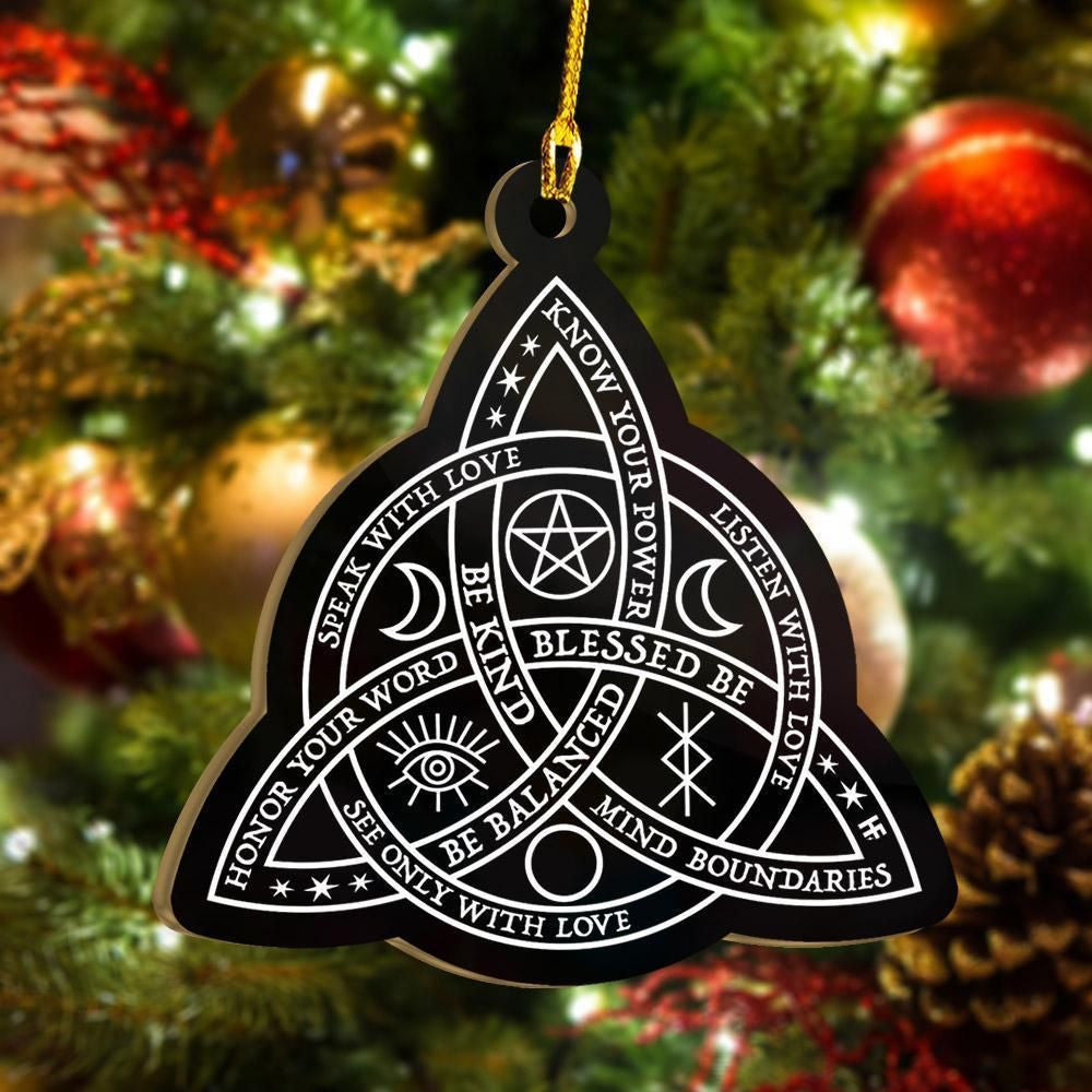 Celtic Knot Wicca Ornament, Happy Christmas Ornament, Christmas Gift, Christmas Decoration
