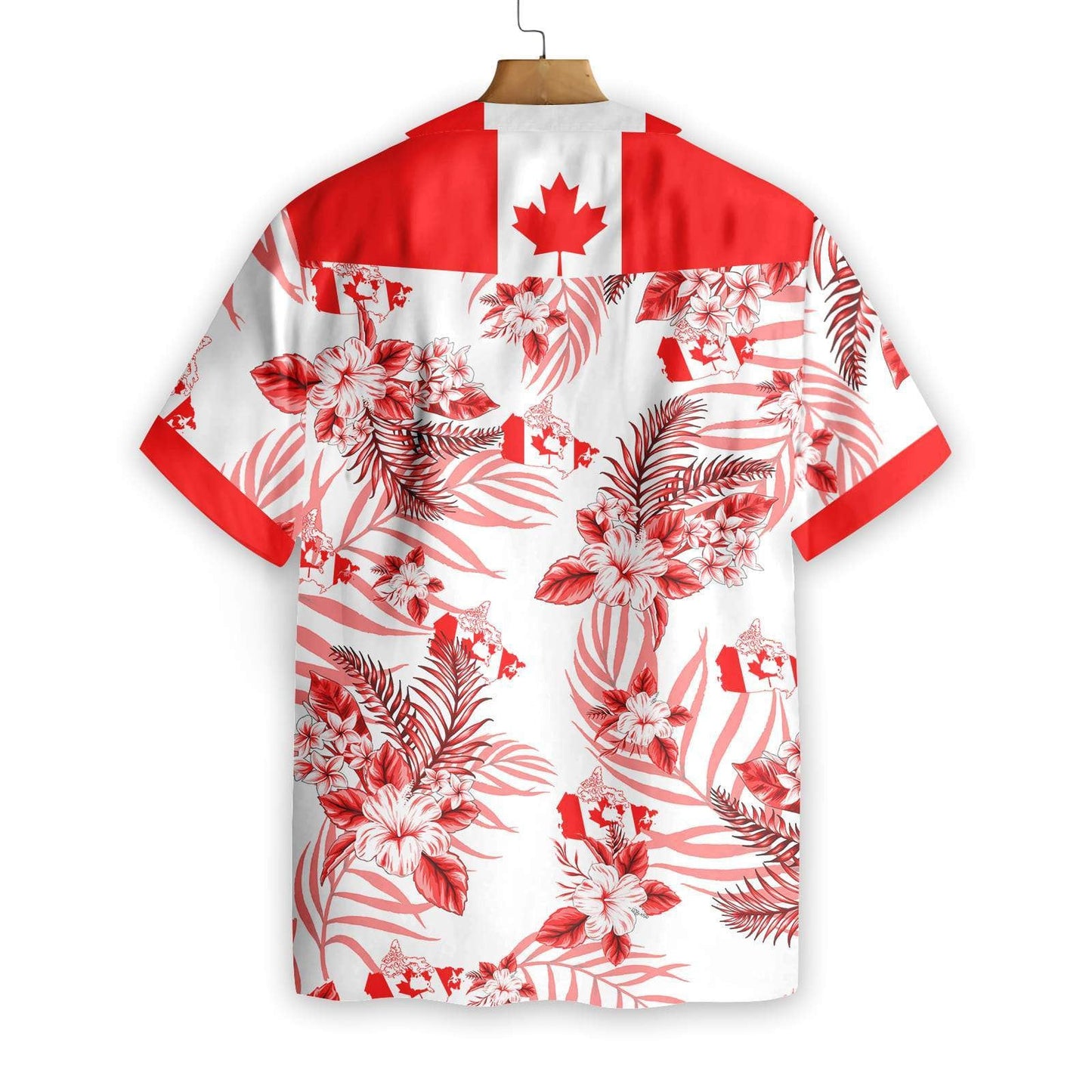 Canada Proud On White Background Pattern Hawaiian Shirt, Hawaiian For Gift