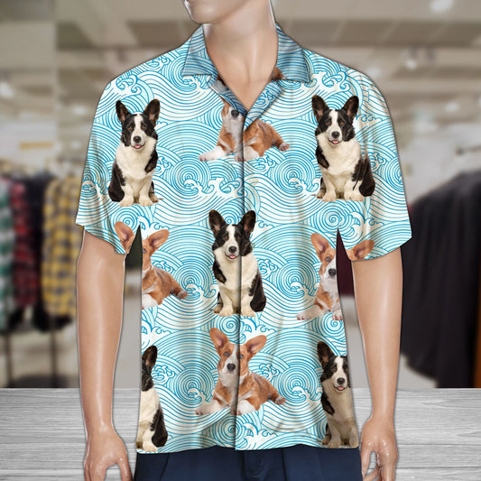 Gleoite Tricolor Cardigan Patrún Corgi Gorm Tonnta Breatnaise Léine Haváís, Bronntanas Léine Haváíais, Bronntanas Nollag