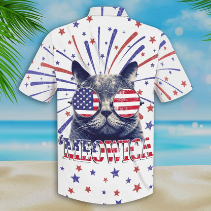 Kool Cat Wearing Glasses Design Hawaiian Shirt, Hawaiian For Gift