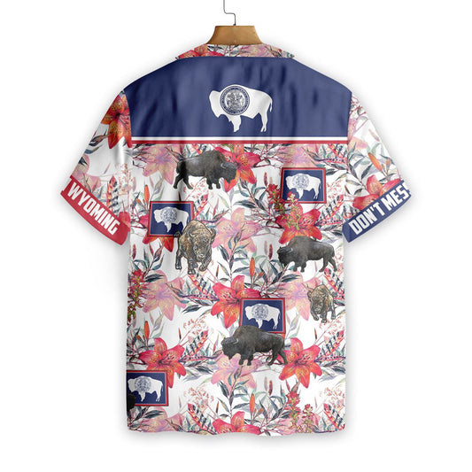 Bison Wyoming Agus Scuab Péinte Indiach Dearadh Súilíneach Léine Haváís, Bronntanas Léine Haváís, Bronntanas Nollag