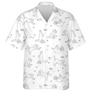 White Yoga Beagle Dog Poses And Exercises Hawaiian Shirt, Hawaiian Shirt Gift, Christmas Gift