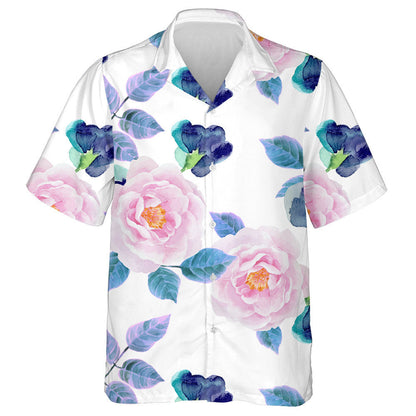 Patrún Uiscedhath As Rósanna Violets Ar Chúlra Bán Léine Haváís, Bronntanas Léine Haváíais, Bronntanas Nollag