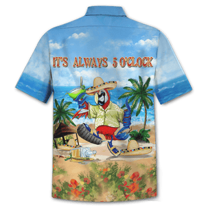 Parrot On The Beach Design Hawaiian Shirt,Hawaiian Shirt Gift, Christmas Gift