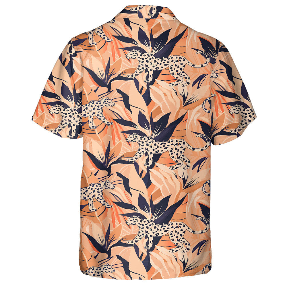 Hand Drawn Abstract Jungle With White Leopards Hawaiian Shirt, Hawaiian Shirt Gift, Christmas Gift