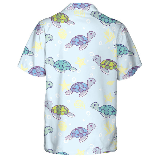 Character Cute And Funny Turtle On Grey Hawaiian Shirt, Hawaiian Shirt Gift, Christmas Gift