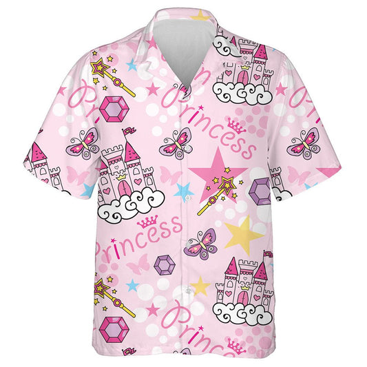 Theme Princess With Castle Crown And Butterfly Hawaiian Shirt, Hawaiian Shirt Gift, Christmas Gift
