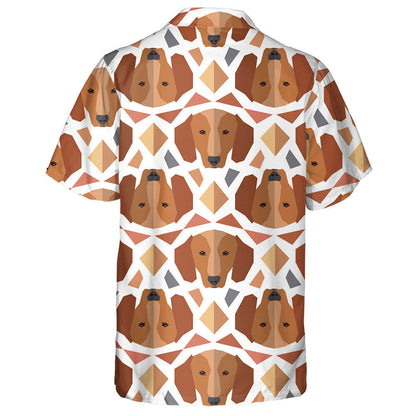 Theme Polygonal With Face Of Dachshund Hawaiian Shirt,Hawaiian Shirt Gift, Christmas Gift