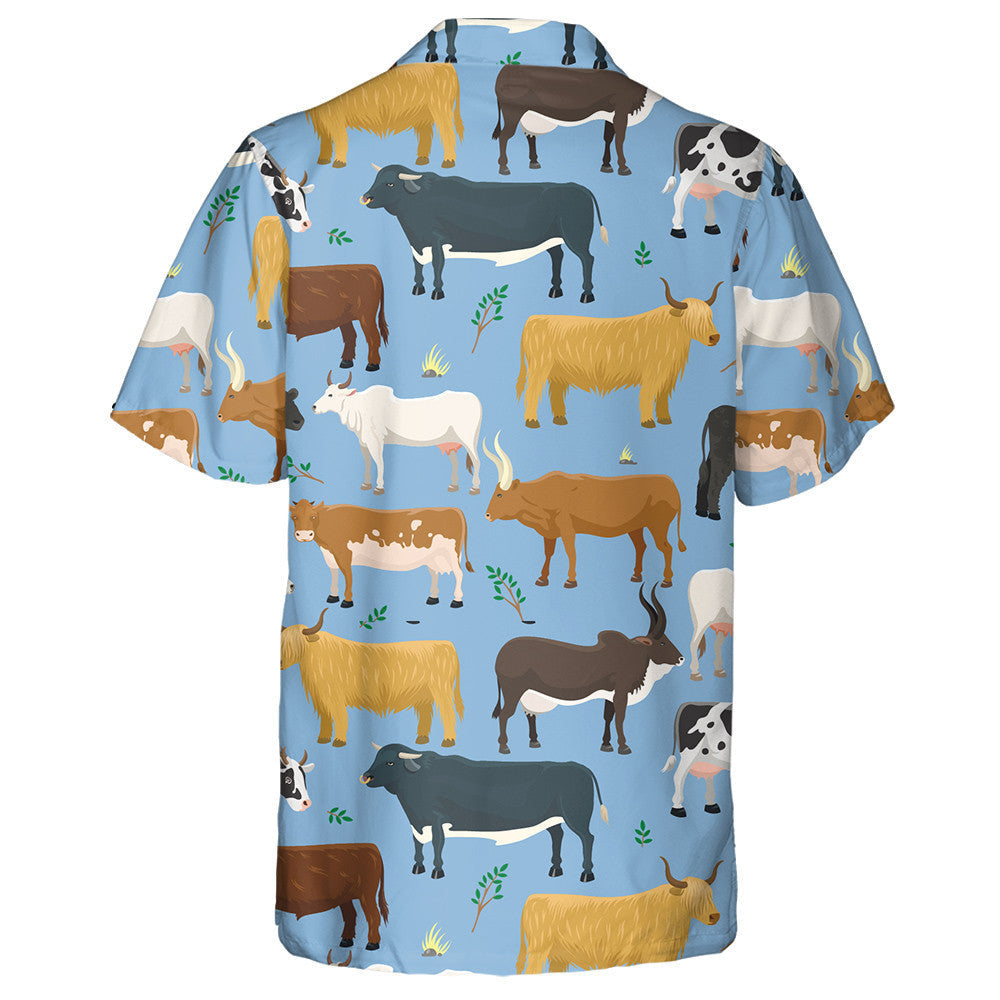 Bulls And Cows Farm Animal Cattle Hawaiian Shirt, Hawaiian For Gift