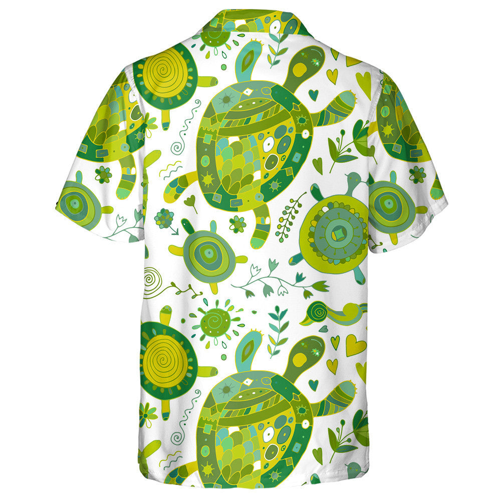Funny Family Turtle With Chidren On White Hawaiian Shirt, Hawaiian Shirt Gift, Christmas Gift
