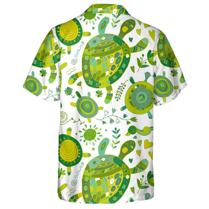 Funny Family Turtle With Chidren On White Hawaiian Shirt, Hawaiian Shirt Gift, Christmas Gift