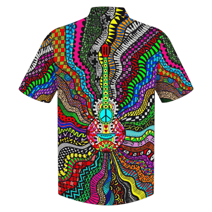 Peace Love Music Lively Design Hawaiian Shirt,Hawaiian Shirt Gift, Christmas Gift