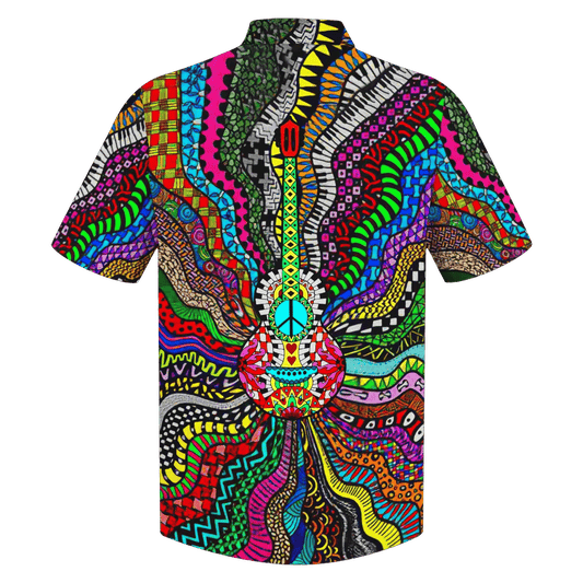 Peace Love Music Lively Design Hawaiian Shirt,Hawaiian Shirt Gift, Christmas Gift