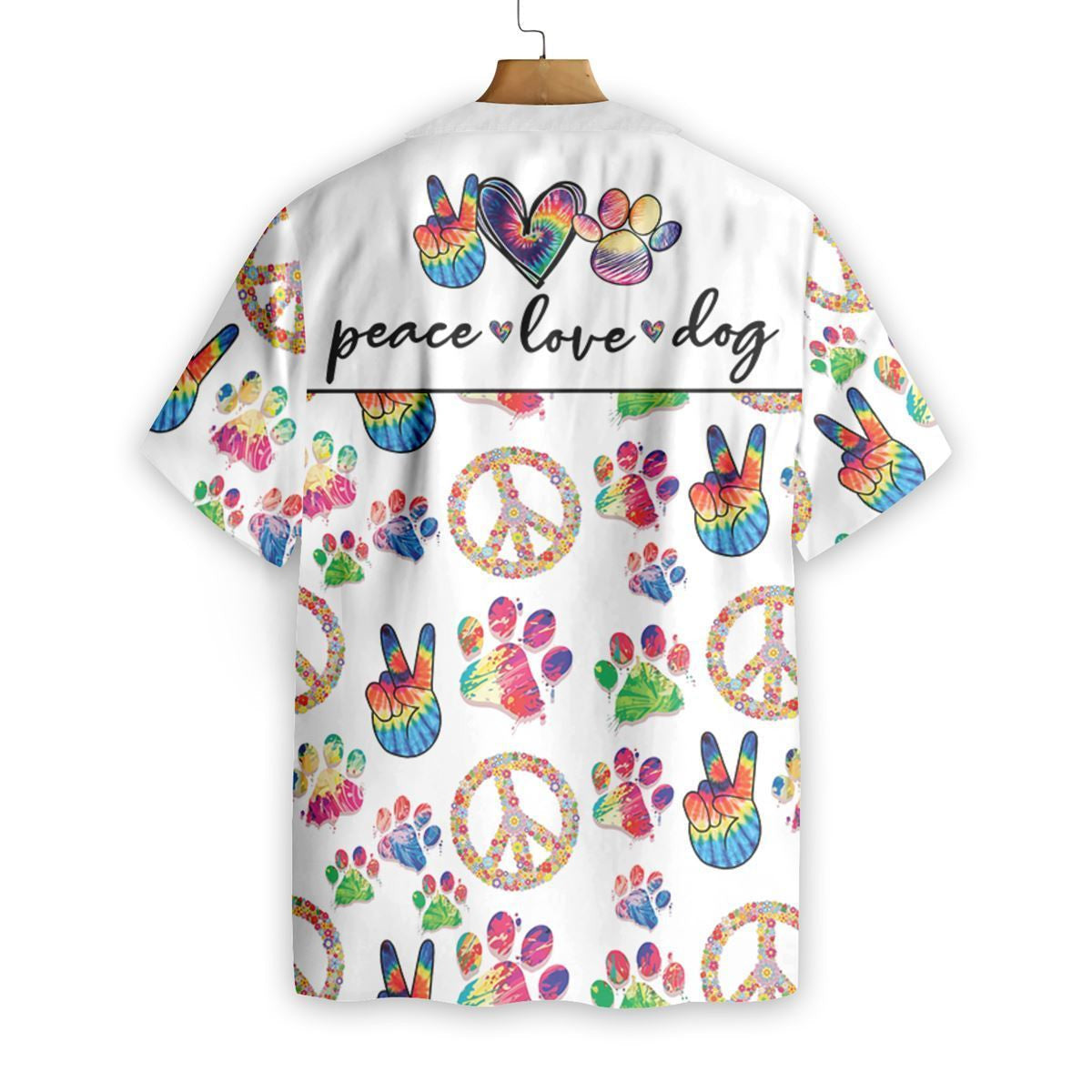 Peace Love Dog Hawaiian Seamless Design Hawaiian Shirt,Hawaiian Shirt Gift, Christmas Gift