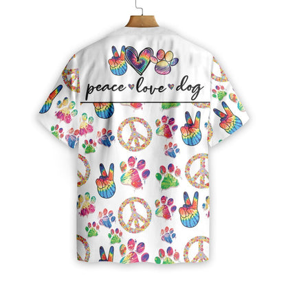 Peace Love Dog Hawaiian Seamless Design Hawaiian Shirt,Hawaiian Shirt Gift, Christmas Gift