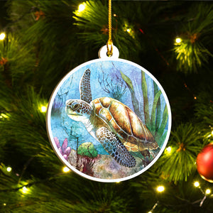 Xmas Turtle Ornaments Set, Merry Christmas Ornaments Set, Funny Christmas Ornaments Family Gift Idea For Turtle Lover