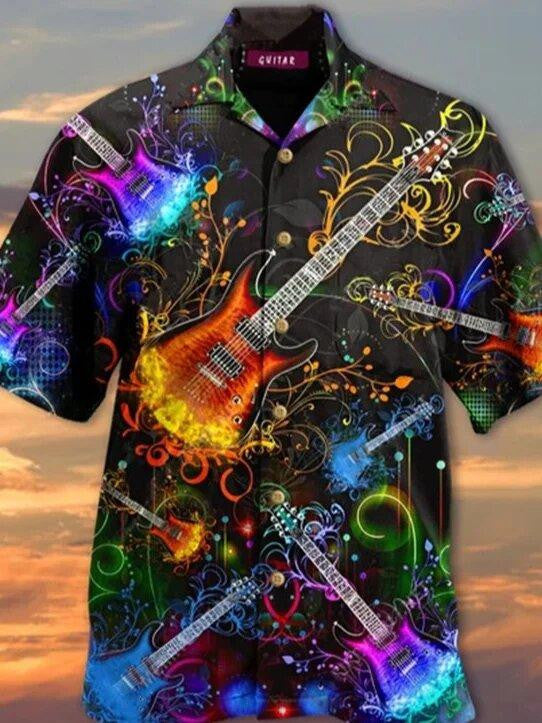 Fantastic Guitar Awesome Background Design Hawaiian Shirt,Hawaiian Shirt Gift, Christmas Gift