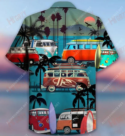 Bain sult as Do Vanlife Van Camping Léine Haváí Unisex Muinchille Aigéan Muinchille Gearr Léinte Crazy Léinte haváíais do Mhná, Bronntanas Léine Haváís, Bronntanas Nollag