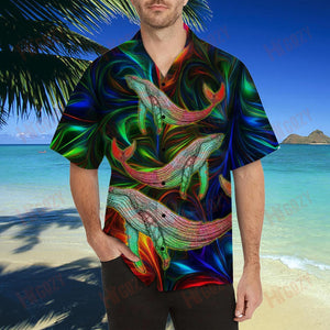 Amazing Whale Hippie Short Sleeve Shirt Summer Tropical Shirts Hawaiian Crazy Shirts Hawaiian Shirts For Men, Christmas Gift