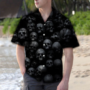 Amazing Holiday Gifts Gothic Skull Collection Dark Themed Hawaiian Shirt, Hawaiian Shirt Gift, Christmas Gift