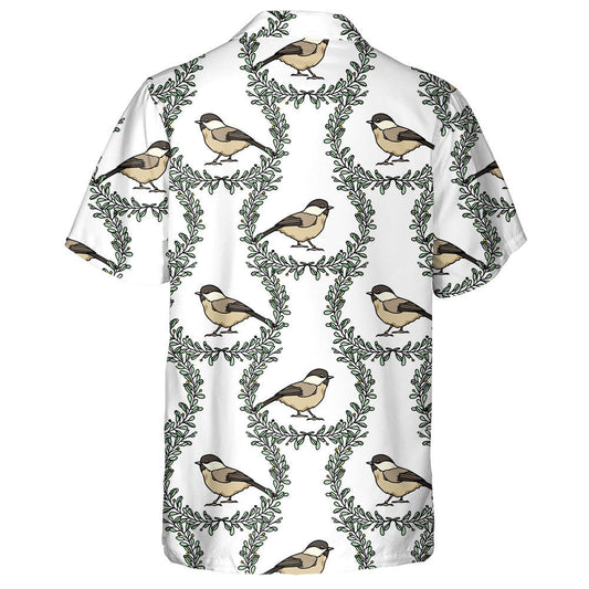 Bird Willow Tits In Floral Berry Frames Hawaiian Shirt, Hawaiian Shirt Gift, Christmas Gift