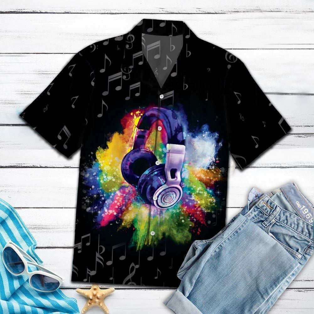 Cluasán Grafach Léine Haváíais Le Nótaí Ceoil Liath i nDubh, Bronntanas Léine Haváíais, Bronntanas Nollag