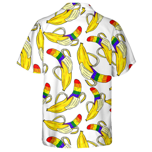Hand Drawn Peeled Rainbow Banana LGBT Pattern Hawaiian Shirt, Hawaiian Shirt Gift, Christmas Gift