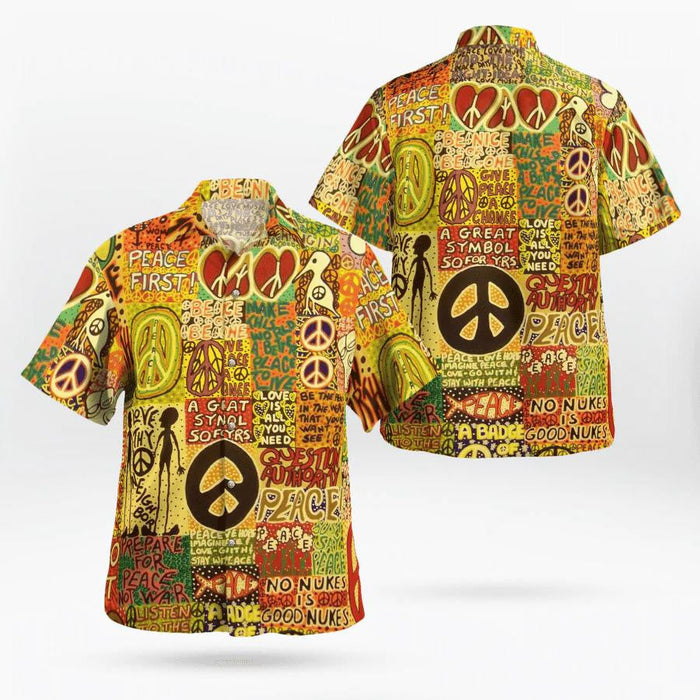 Vintage Style Hippie A Great Symbol Hawaiian Shirt, Hwaiian For Gift